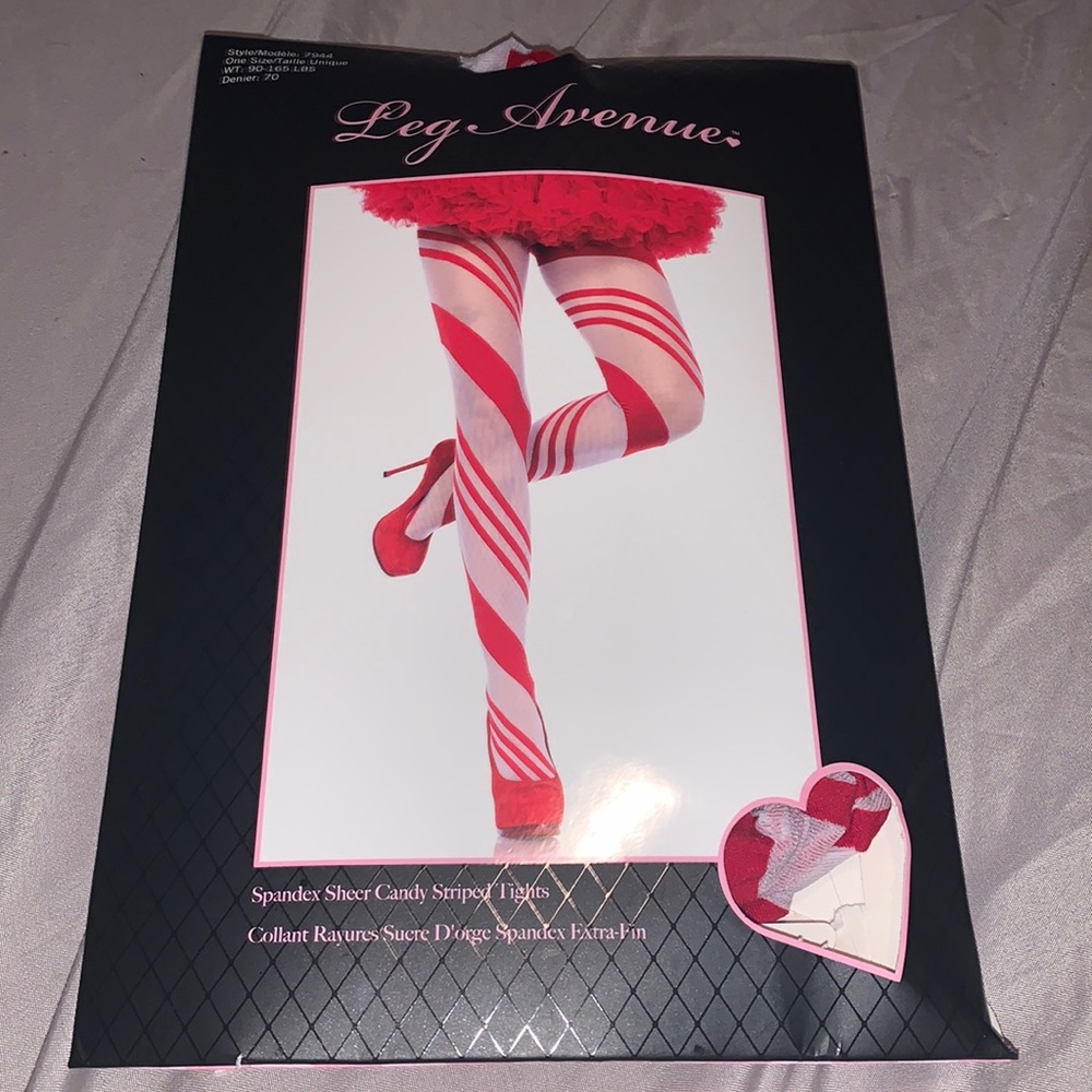 Woman’s candy cane striped tights